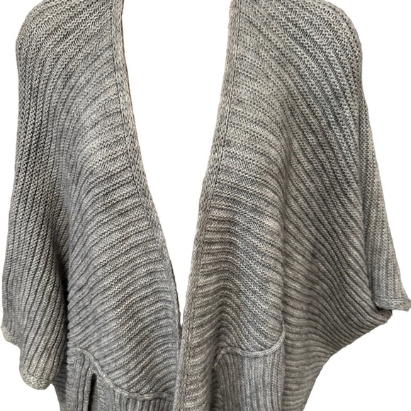 COCOGIO Italian Open Front Cardigan Sweater Silver Grey One Size Fits All - Picture 7 of 7